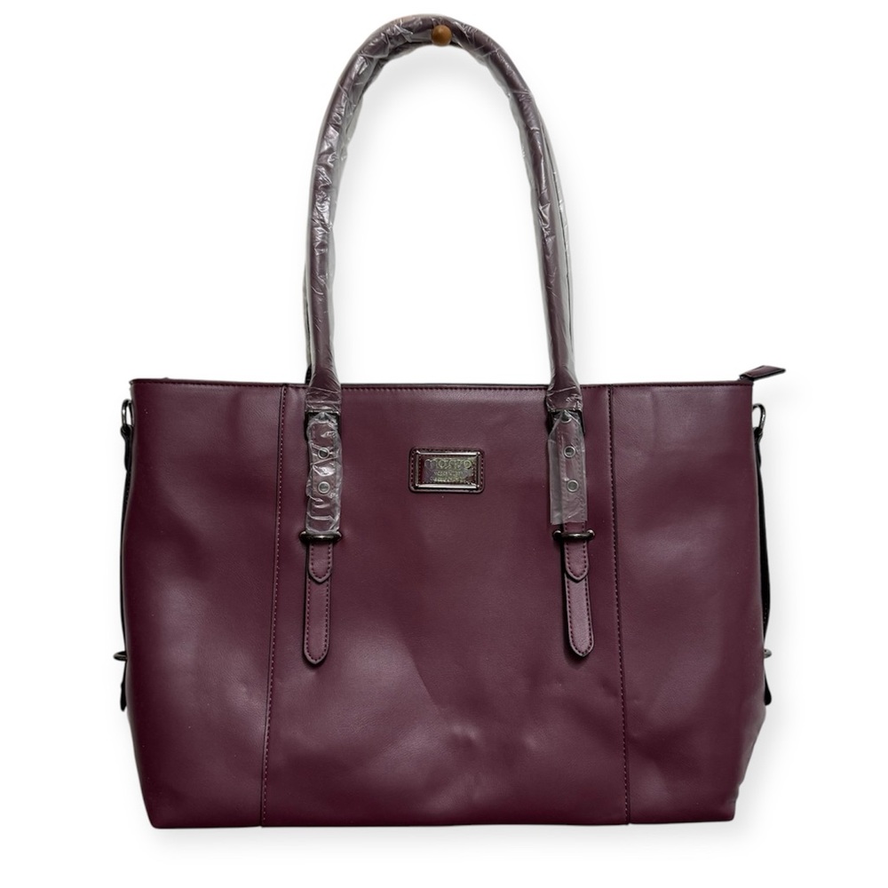 Mosiso Faux Leather Laptop Tote Bag Crossbody
